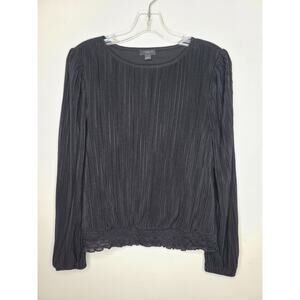 Ann Taylor Factory black ruched long sleeve shirt blouse - small